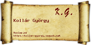 Kollár György névjegykártya